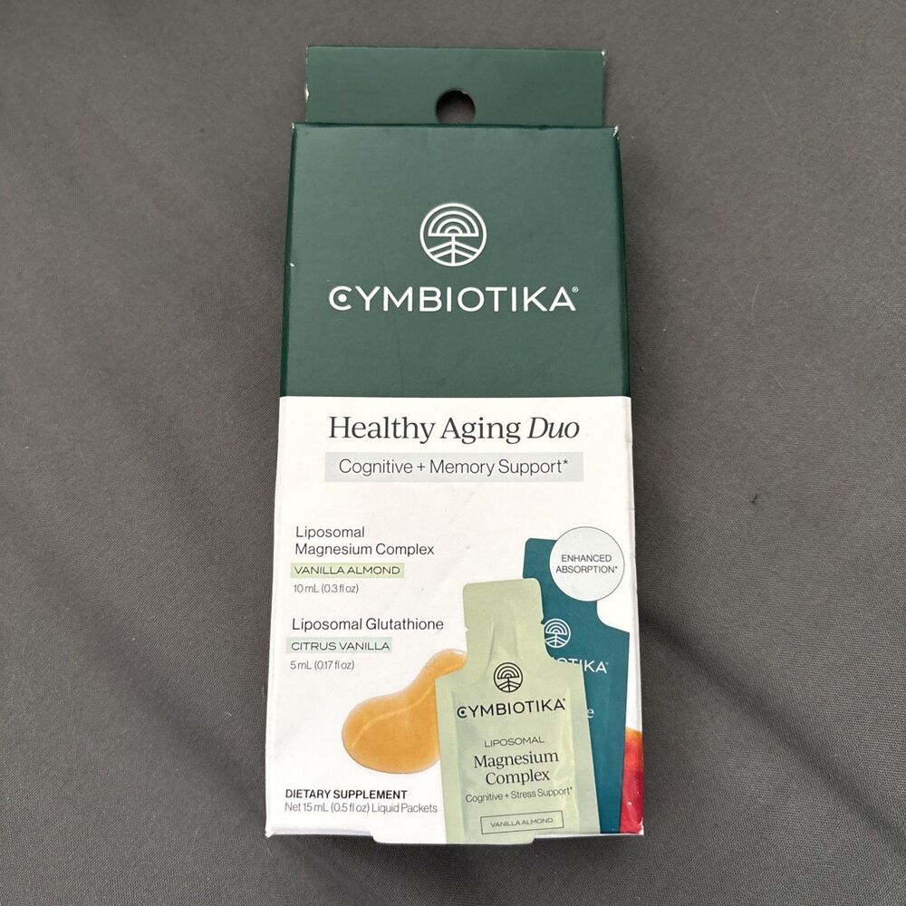 Cymbiotika Healthy Aging Duo NIB 15 ML Cognitive Memory Support Liquid Packets